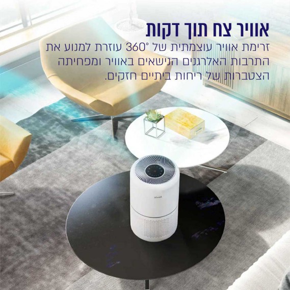 מטהר אוויר עם מסנן LEVOIT H13 True HEPA – תמונה 2